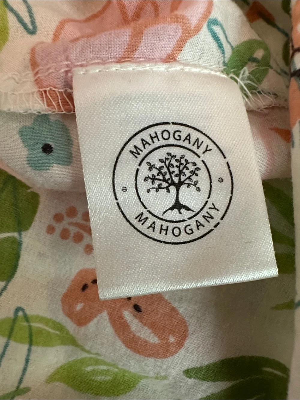 Mahogany Flamingo tropical Print M Short cotton pockets drawstring Pajama Set